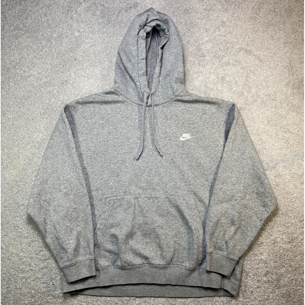Nike Club Fleece Pullover Hoodie Sweatshirt Men Gray Long Sleeve Size 2XL BV2654